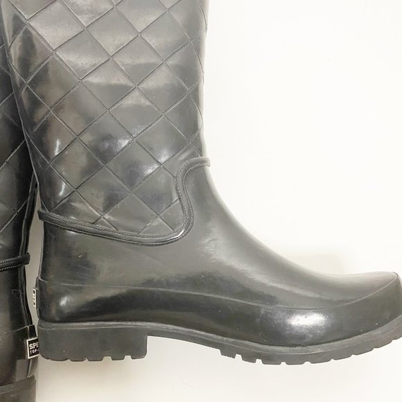 SPERRY TOPSIDER Nellie Black Quilted Rain Boots - Picture 5 of 12
